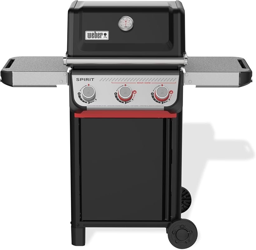 Weber Spirit E-325 Black Propane Gas Grill: 3 Burners, Sear Zone, Cast