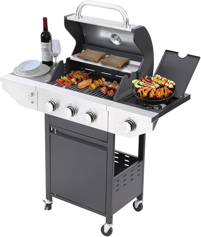 Endark 3-Burner Propane Grill: 37,000 BTU Stainless Steel with iFre Fu