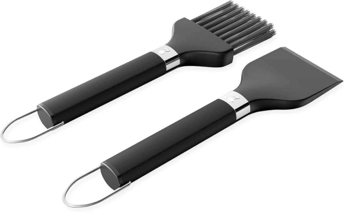 Weber Pellet Grill 2-Piece Cleaning Kit with Wide-Blade Scraper & Nylo
