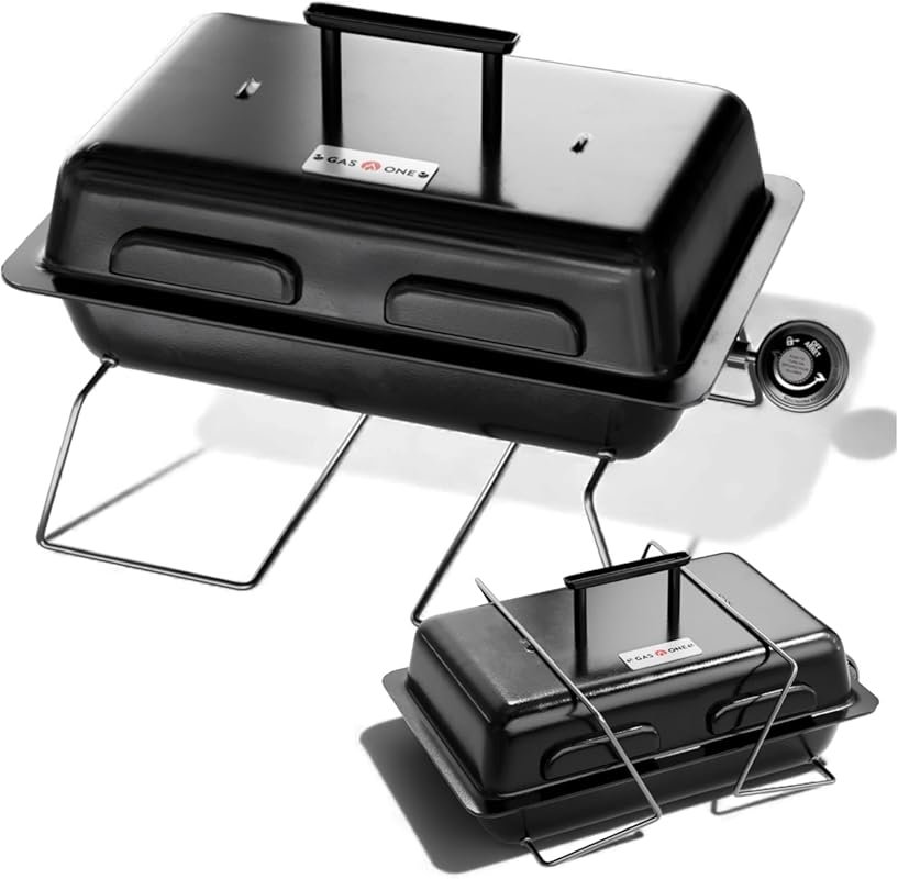 GasOne Portable Propane Grill with Foldable Legs and Adjustable Regula