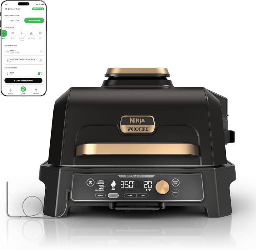 Ninja Woodfire Pro Connect XL OG951BK1: App-Enabled 7-in-1 Outdoor Gri