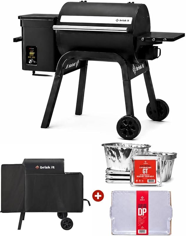 Brisk It Zelos-450 WiFi A.I. Electric Wood Pellet Smoker Grill Bundle