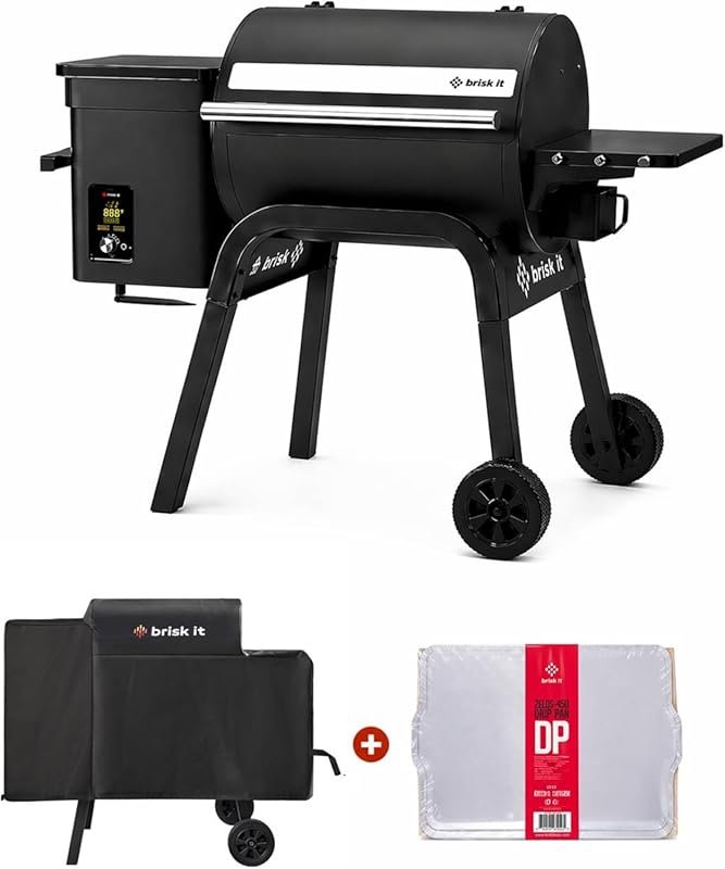 Brisk It Zelos-450 WiFi A.I. Electric Wood Pellet Smoker Grill with Wa